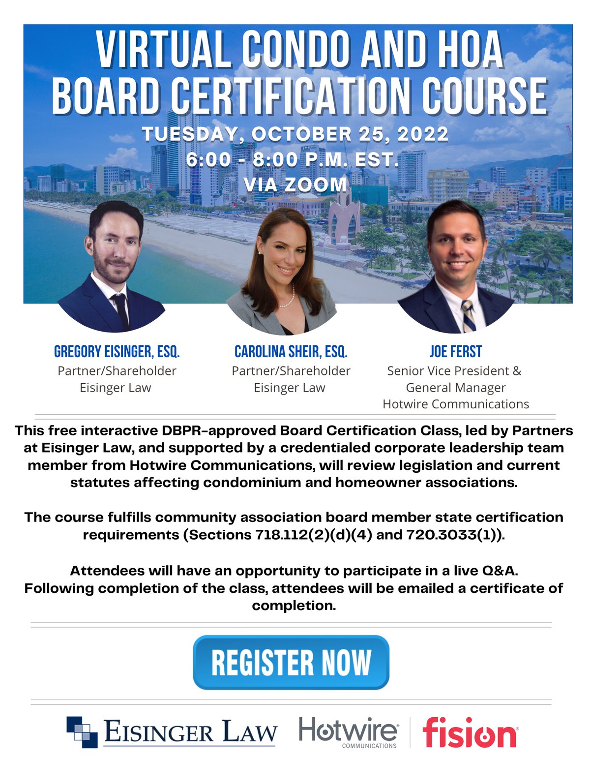 FREE — Virtual Florida Condo and HOA Board Certification Course with